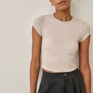 Reformation Muse Tee in “Sand”